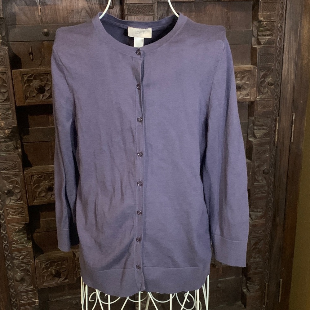 LOFT Deep Purple Knit Sweater